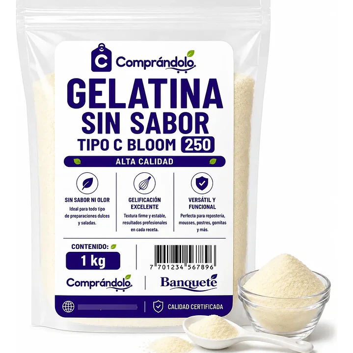 Gelatina Sin Sabor Banquete 250 Bloom Tipo C 3