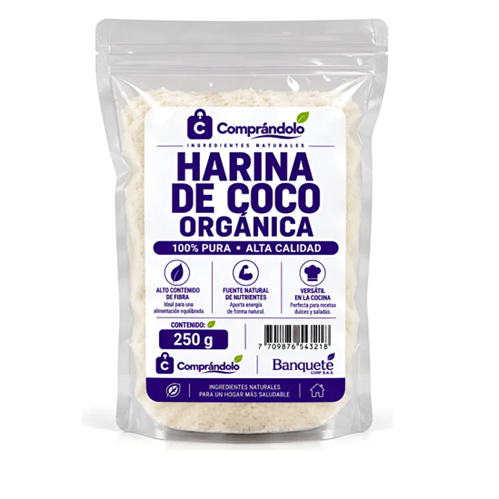 Harina De Coco Orgánica - Pura En Polvo  2