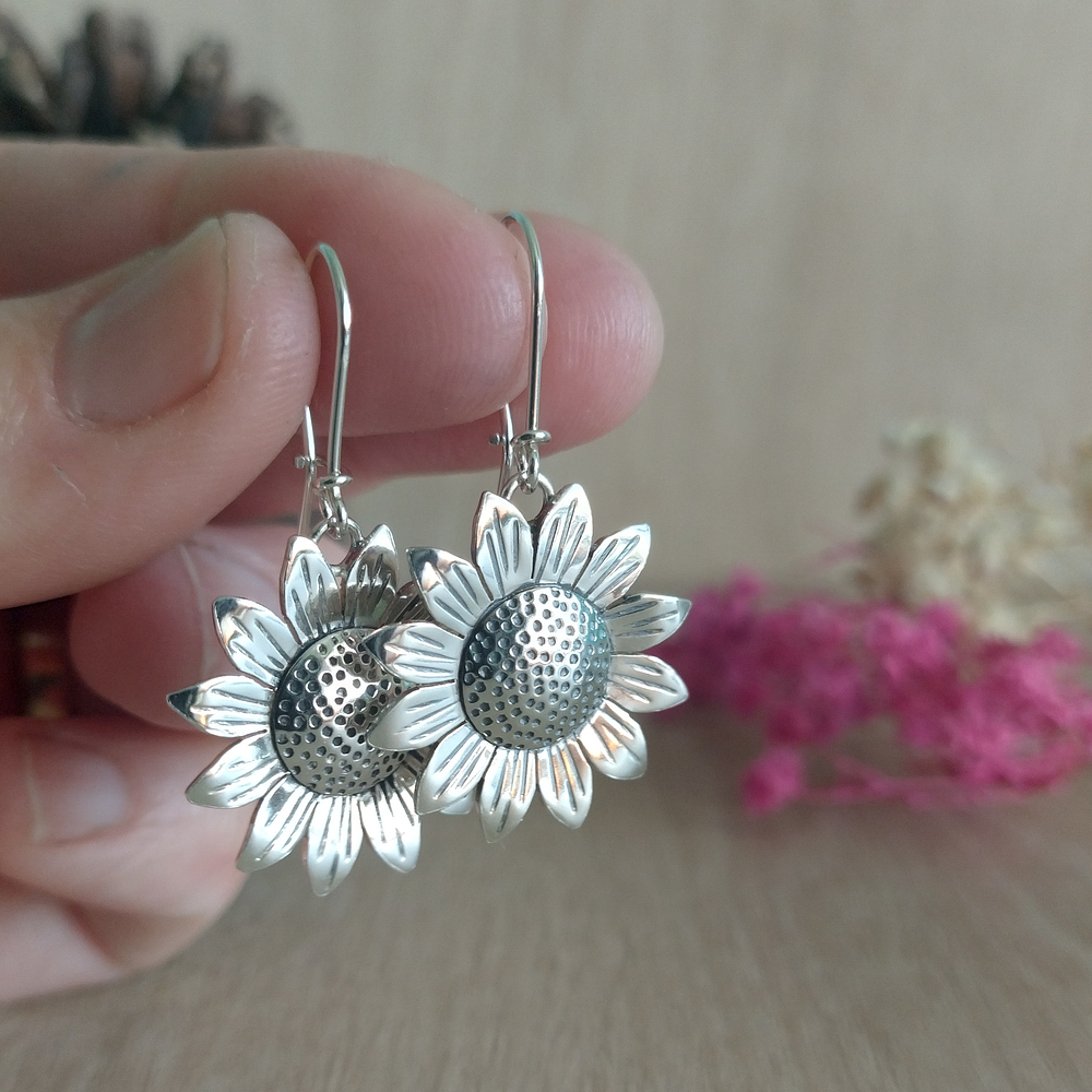 Aros Girasol, Gancho Plata 950