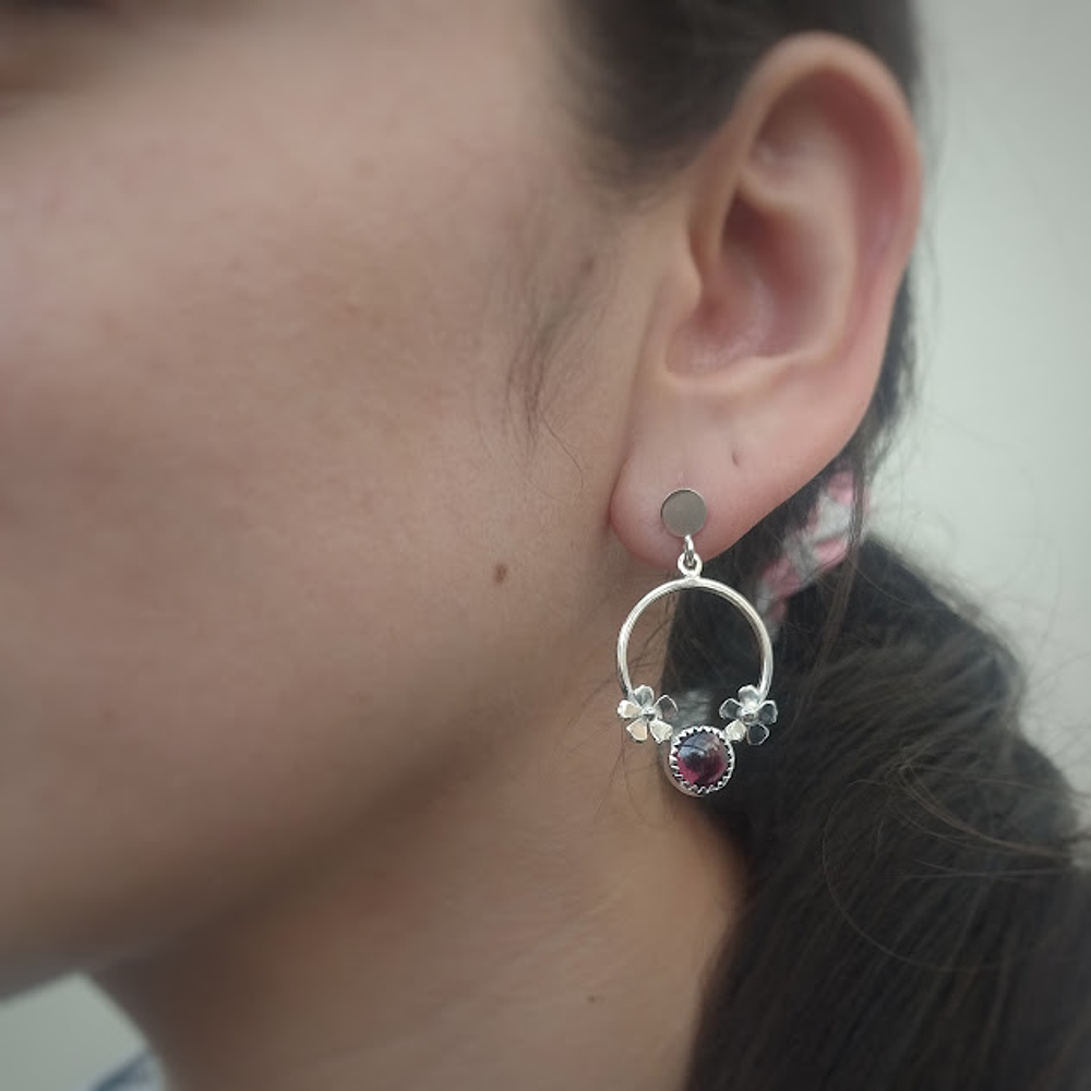 Aros Ada Piedra - Plata 950