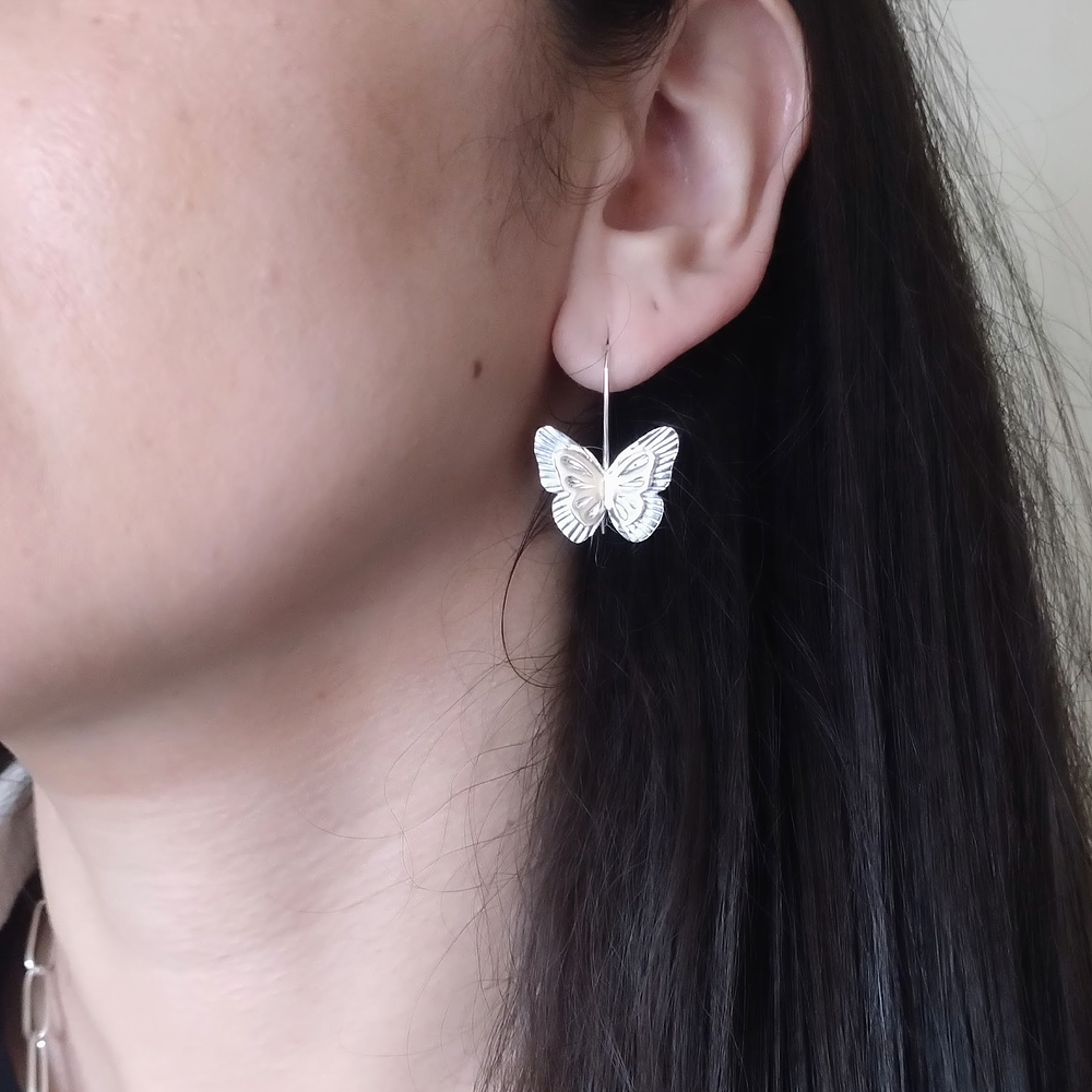 Mariposa doble Gancho-  Plata 950