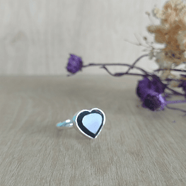 Anillo corazón onix negro