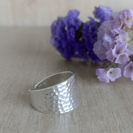 Anillo Bruna - Ancho texturada Plata 950