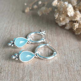 Argollas Mika piedra natural