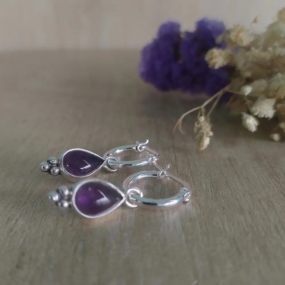 Argollas Mika piedra natural