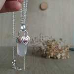 Amuleto Amor- Punta cuarzo rosa - Plata 950