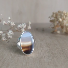 Anillo Ágata  - Plata 950 - T-16