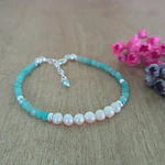 Pulsera Amazonita & Perlas