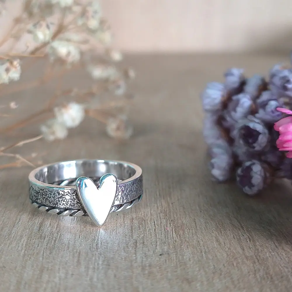 Anillo corazón Rustic - A pedido!