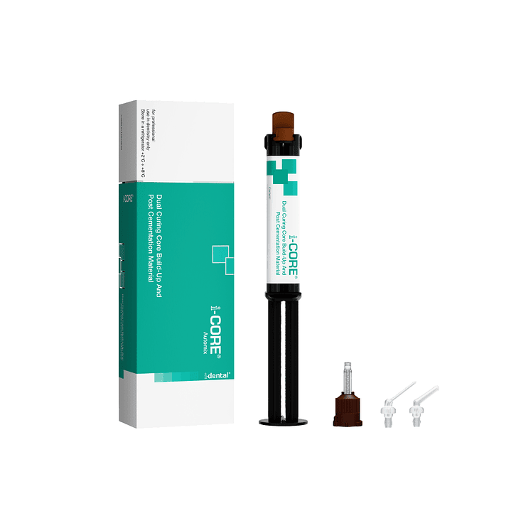 I-CORE cemento de curado dual para reconstrucciones de muñones y cementación de postes 1