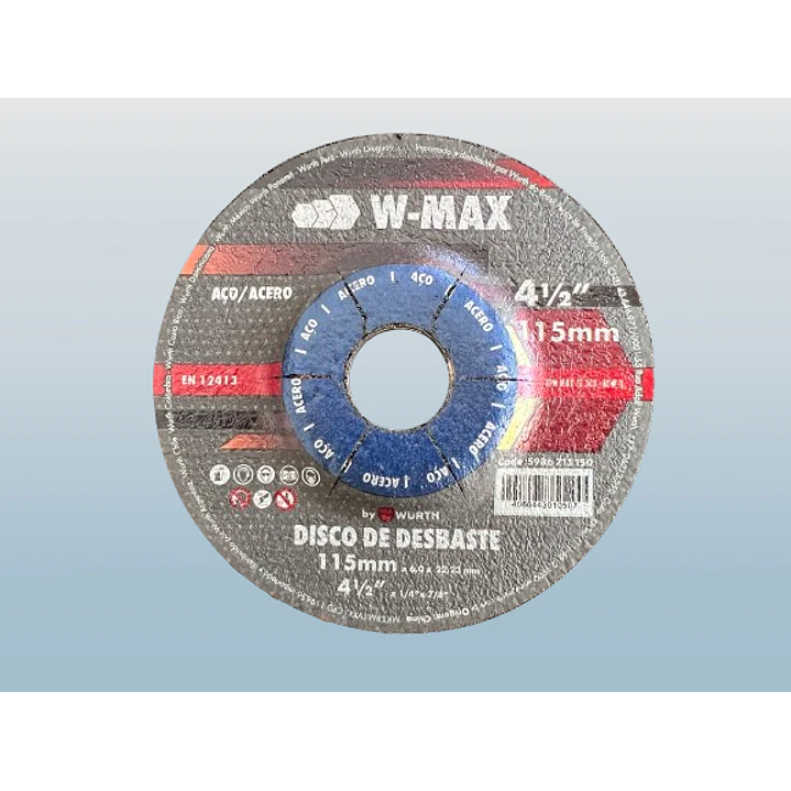 DISCO DE DESBASTE WURTH ACERO 4 1/2