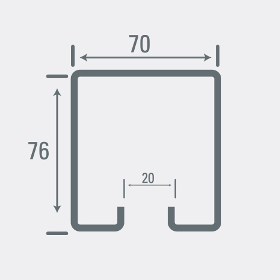 RIEL DE CORREDERA U700 / U 700 2