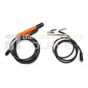 SET CABLE PARA SOLDAR 1 × 25 MM² – PORTAELECTRODO 4 M + TIERRA 2 M DINSE 10/25