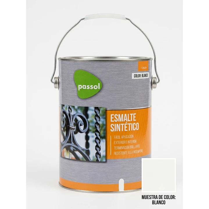 ESMALTE SINTÉTICO SEMIBRILLO BLANCO 1 GALÓN PASSOL 1