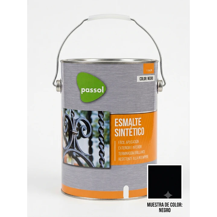 ESMALTE SINTÉTICO S/N NEGRO 1 GALÓN PASSOL 1