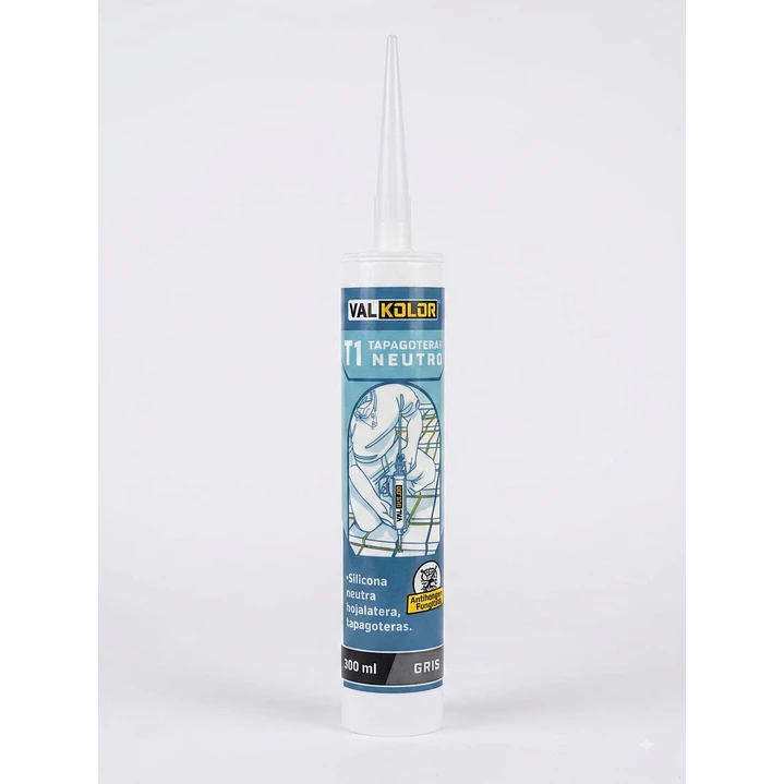 Silicona Neutra T1 Tapagoteras Gris 300 ml VALKOLOR 1