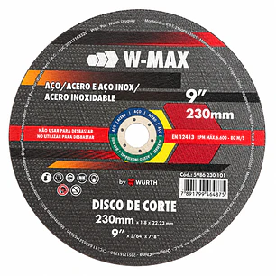 Disco de Corte W-MAX Würth para Acero e Inox 9