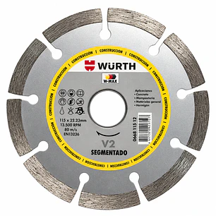Disco de Corte Diamantado Segmentado Würth 4 1/2