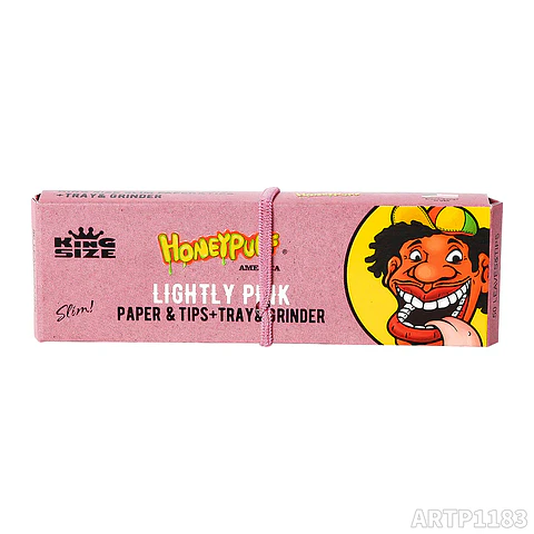 Kit Honeypuff 4-en-1: Papel + Tips + Bandeja + Grinder Tamaño King Size