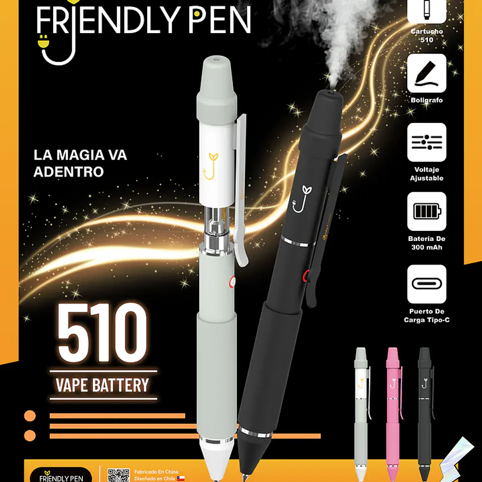 Vaporizador Lapiz Discreto Friendly Pen Para Cartridges 510 5