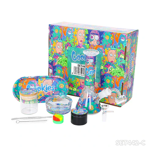 Kit para Fumar Cookies Full Set 9 Piezas– Bong + Grinder + Extras