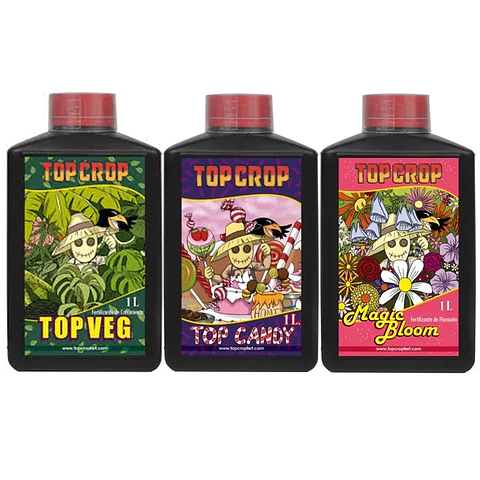 Try Pack Top Crop 1L – Nutrición completa para todo el ciclo 🌱