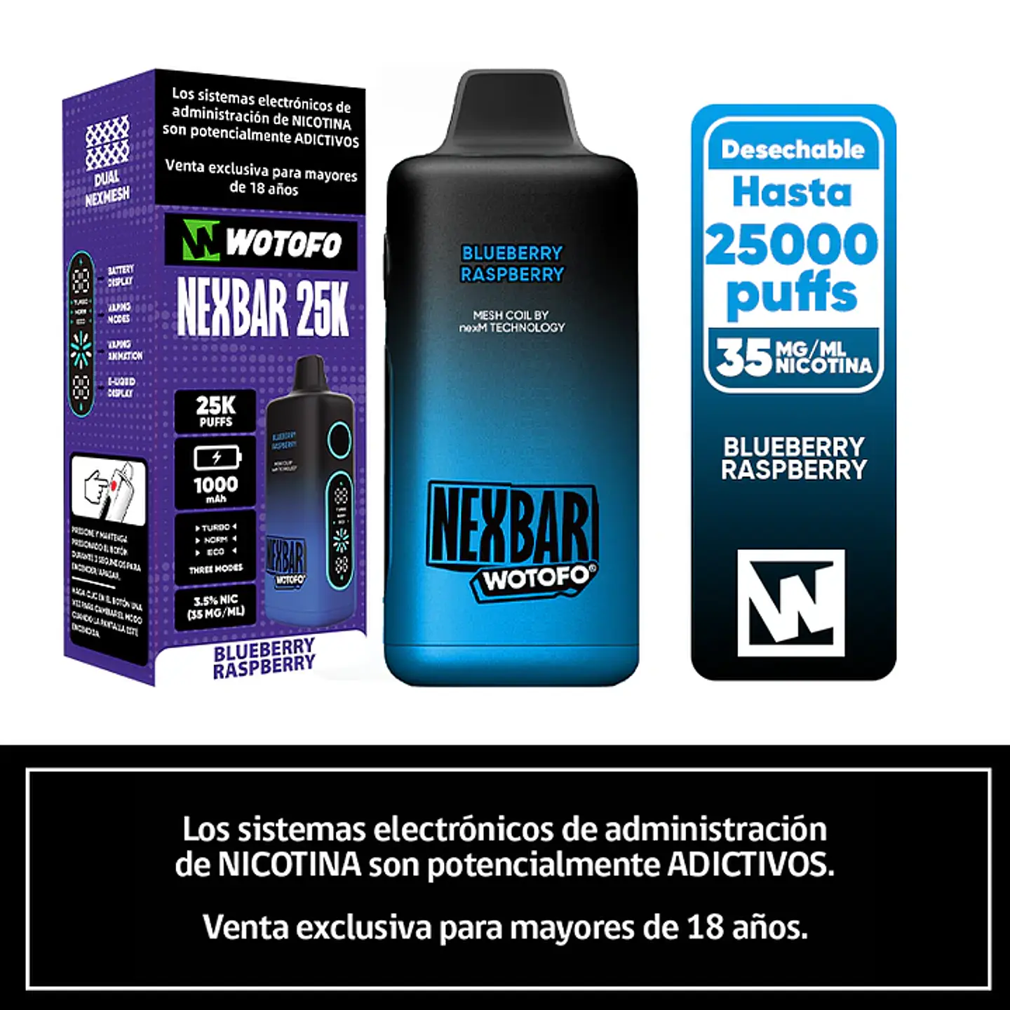 aporizador Desechable WOTOFO Nexbar 25.000 Puffs 💨 5