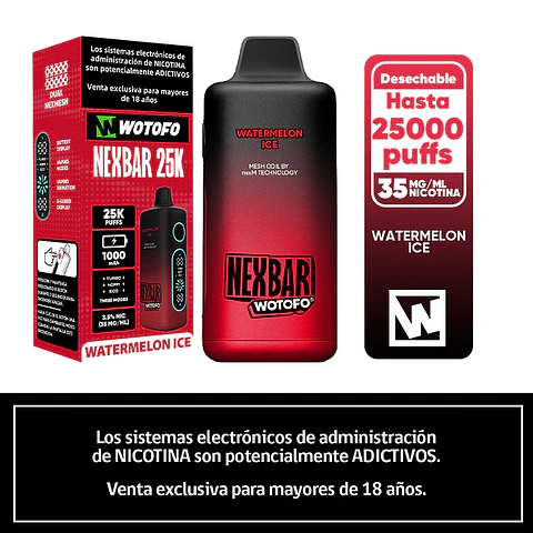 aporizador Desechable WOTOFO Nexbar 25.000 Puffs 💨