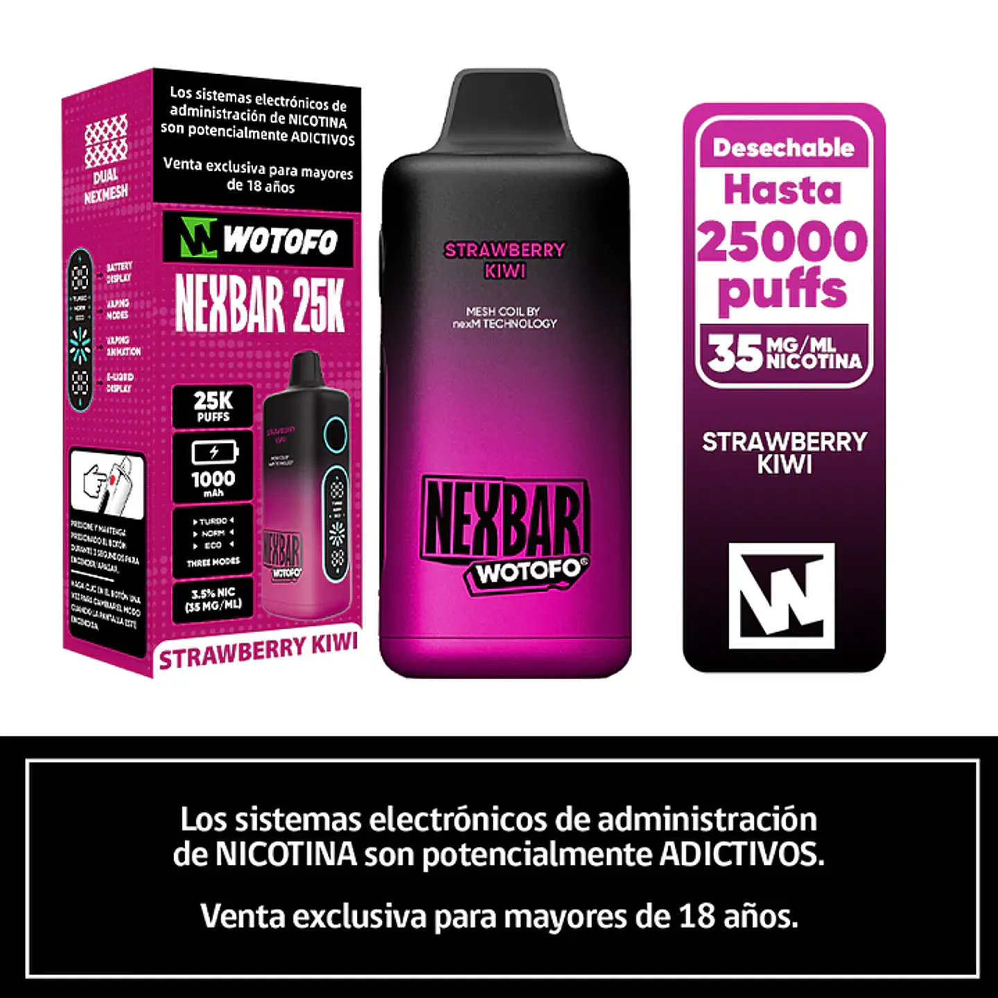 aporizador Desechable WOTOFO Nexbar 25.000 Puffs 💨 6