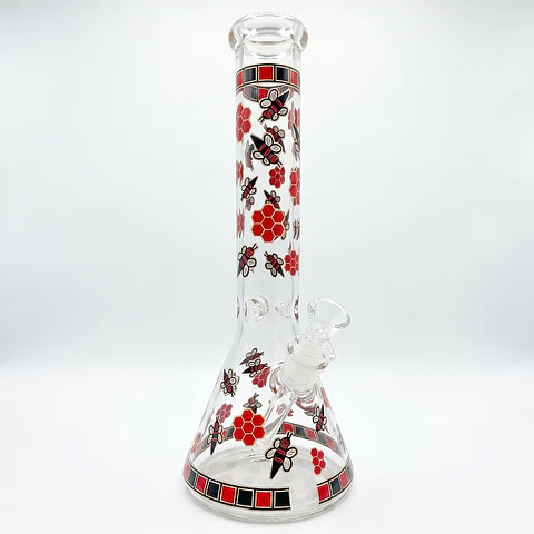 Bong Pyrex Beaker Rojo Glow 30cm 💨
