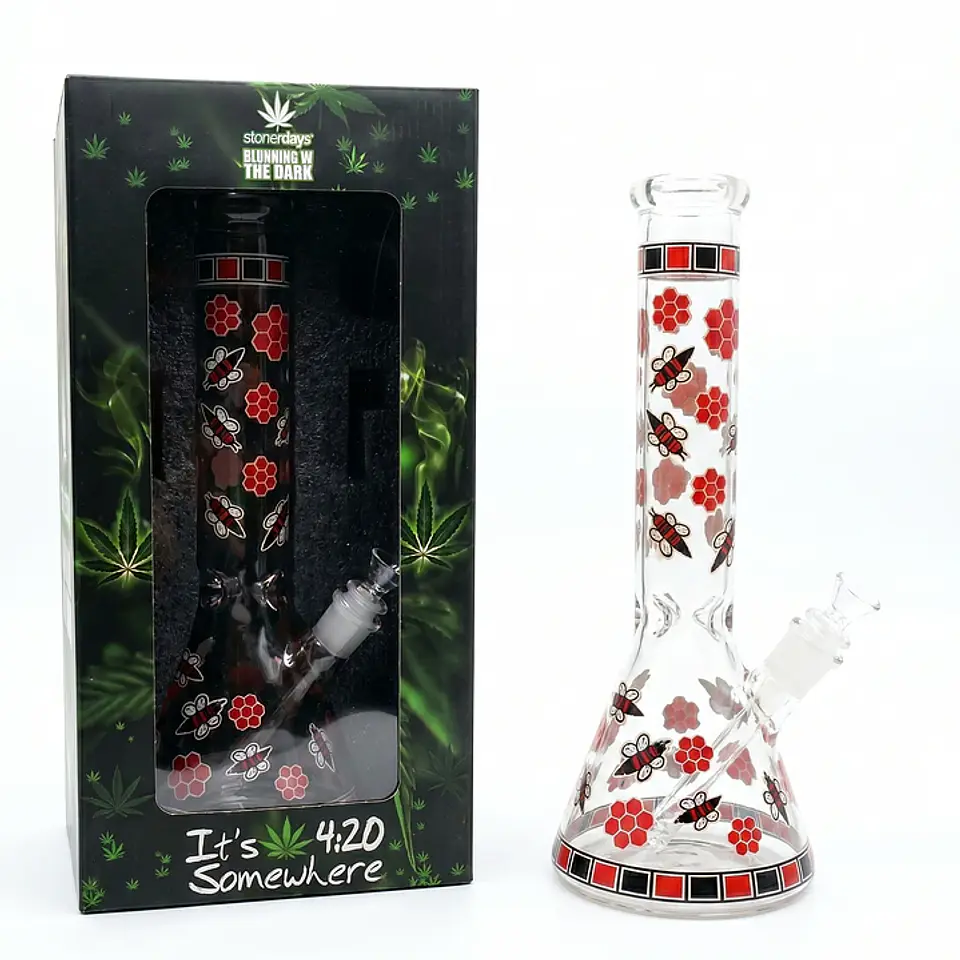 Bong Pyrex Beaker Rojo Glow 30cm 💨 2