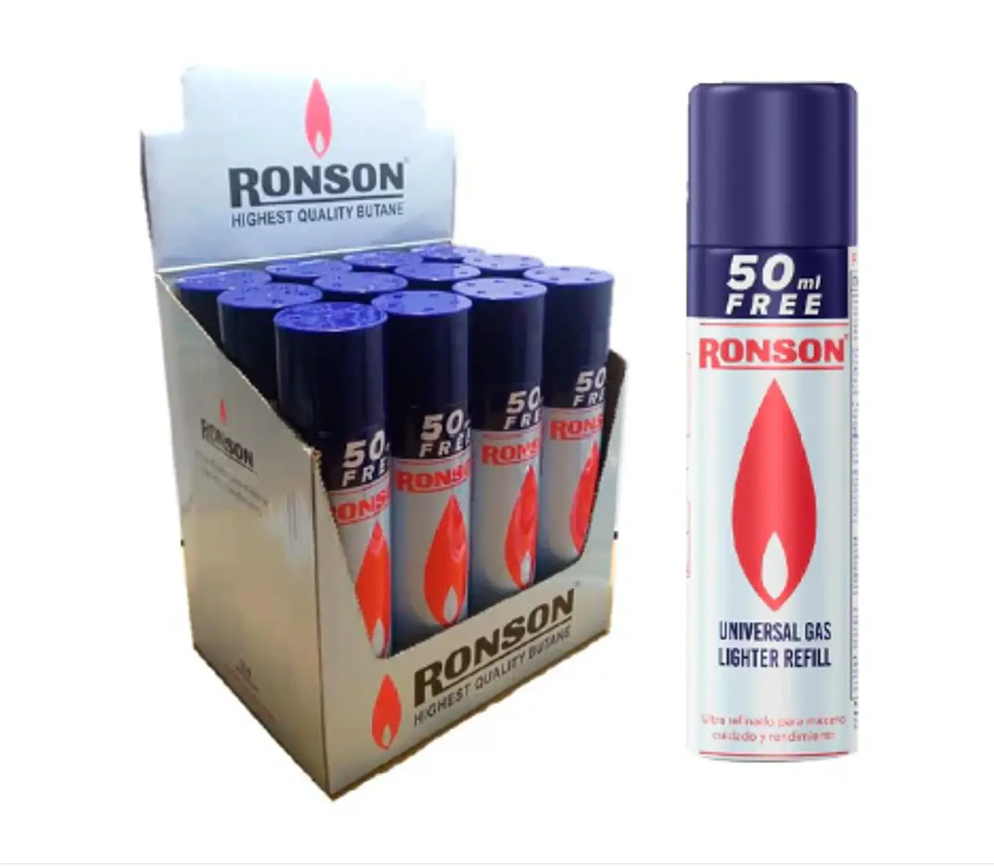 Gas Butano Ronson 300ml | Recarga Universal para Encendedores y Sopletes 2