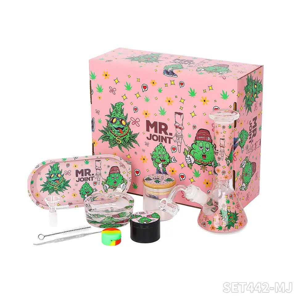 🟢 Full Smoking Set Mr. Joint Pink Edition – Kit Fumador Premium 10 Piezas Chile 1
