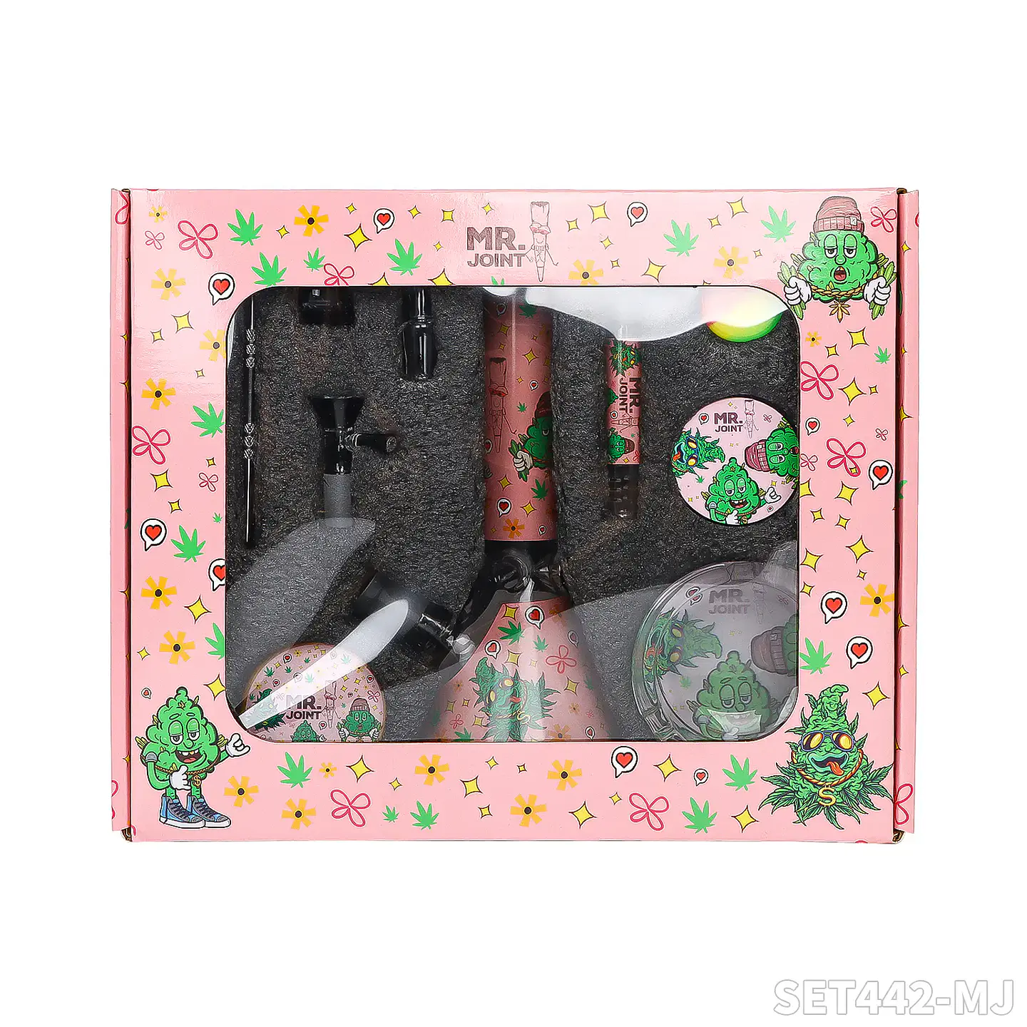 🟢 Full Smoking Set Mr. Joint Pink Edition – Kit Fumador Premium 10 Piezas Chile 11