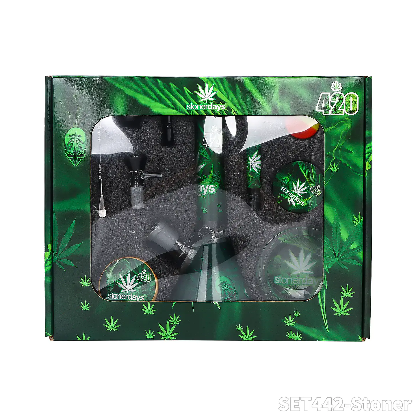 Kit Fumeta 420 Stoner Days 11 Piezas – Bong, Grinder y Accesorios 2