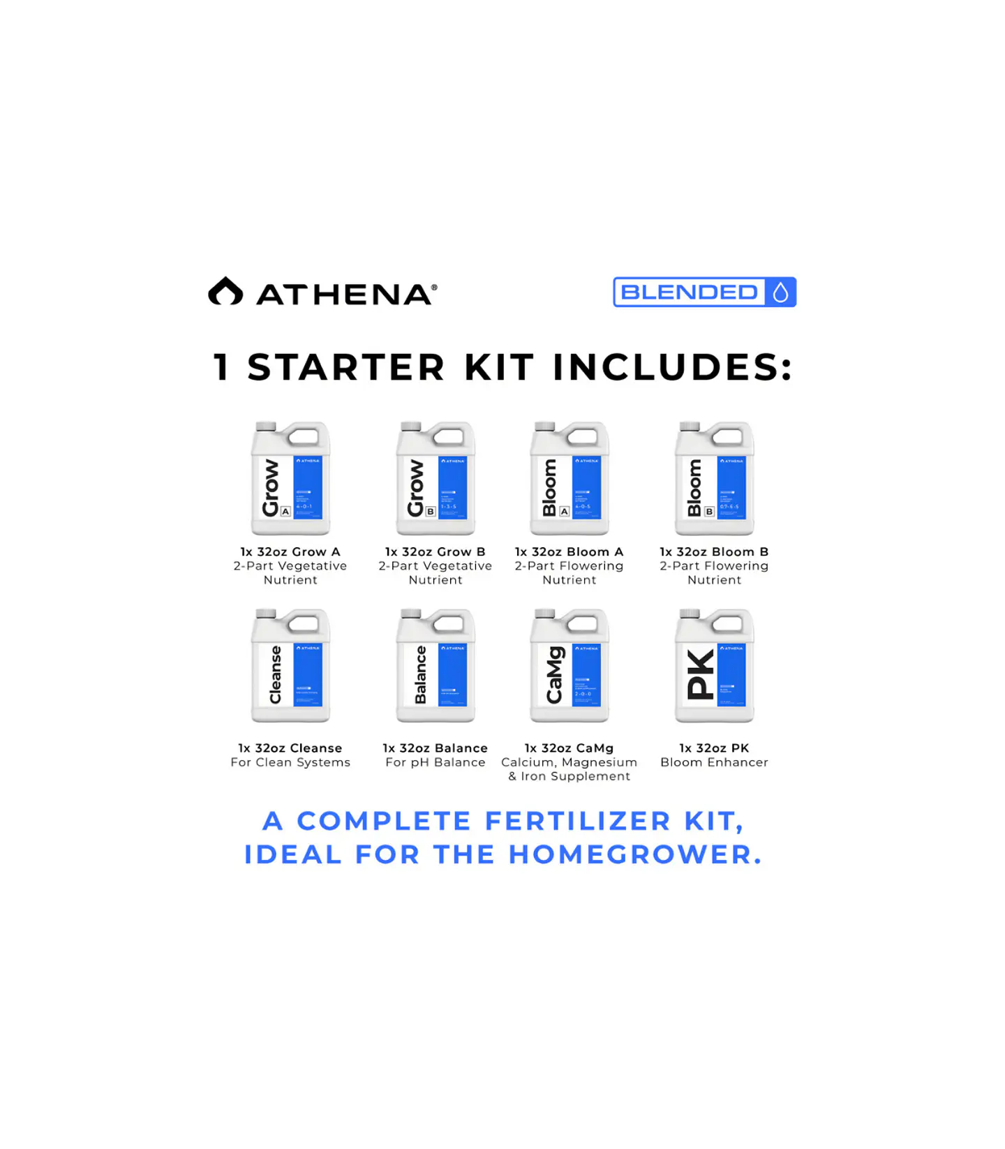 Athena Blended Line Trial Starter Kit 32 oz – Kit Completo de Fertilizantes 1