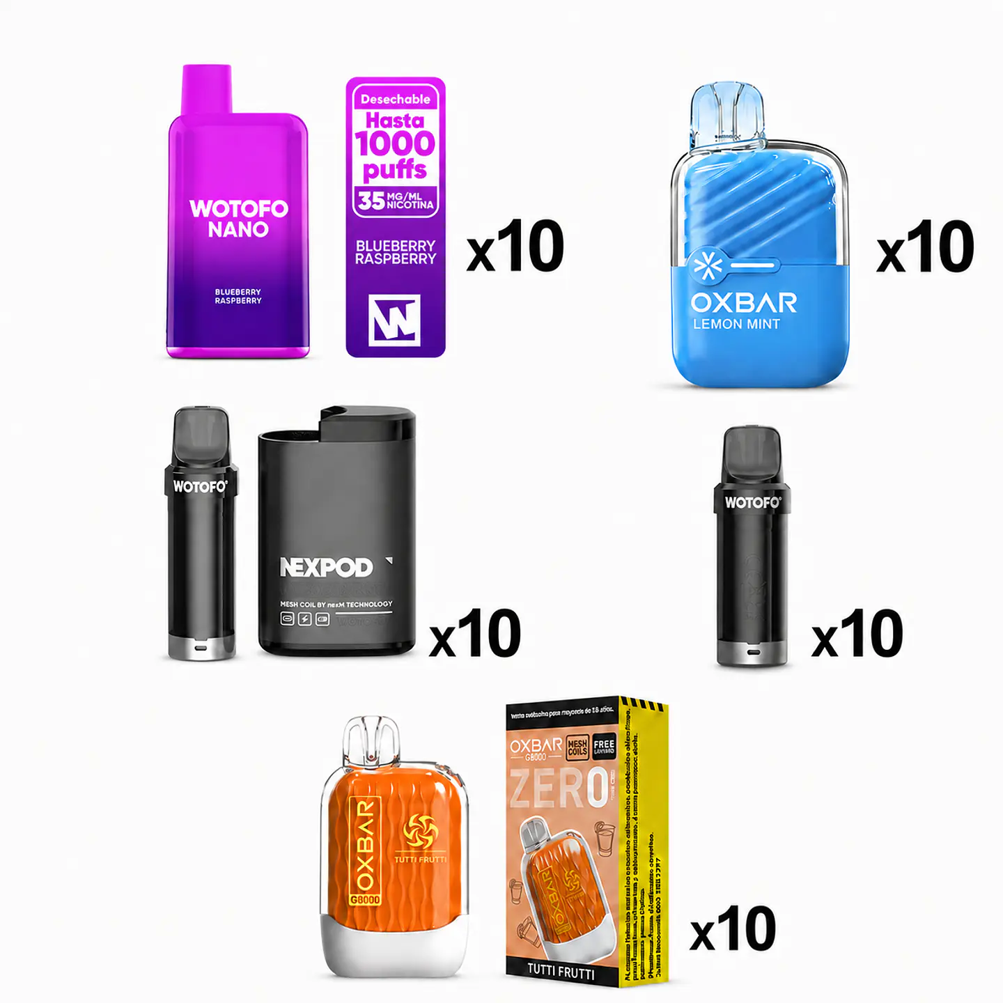 Pack Emprende de Vaporizadores OXBAR y Wotofo – 50 Productos 💨 1