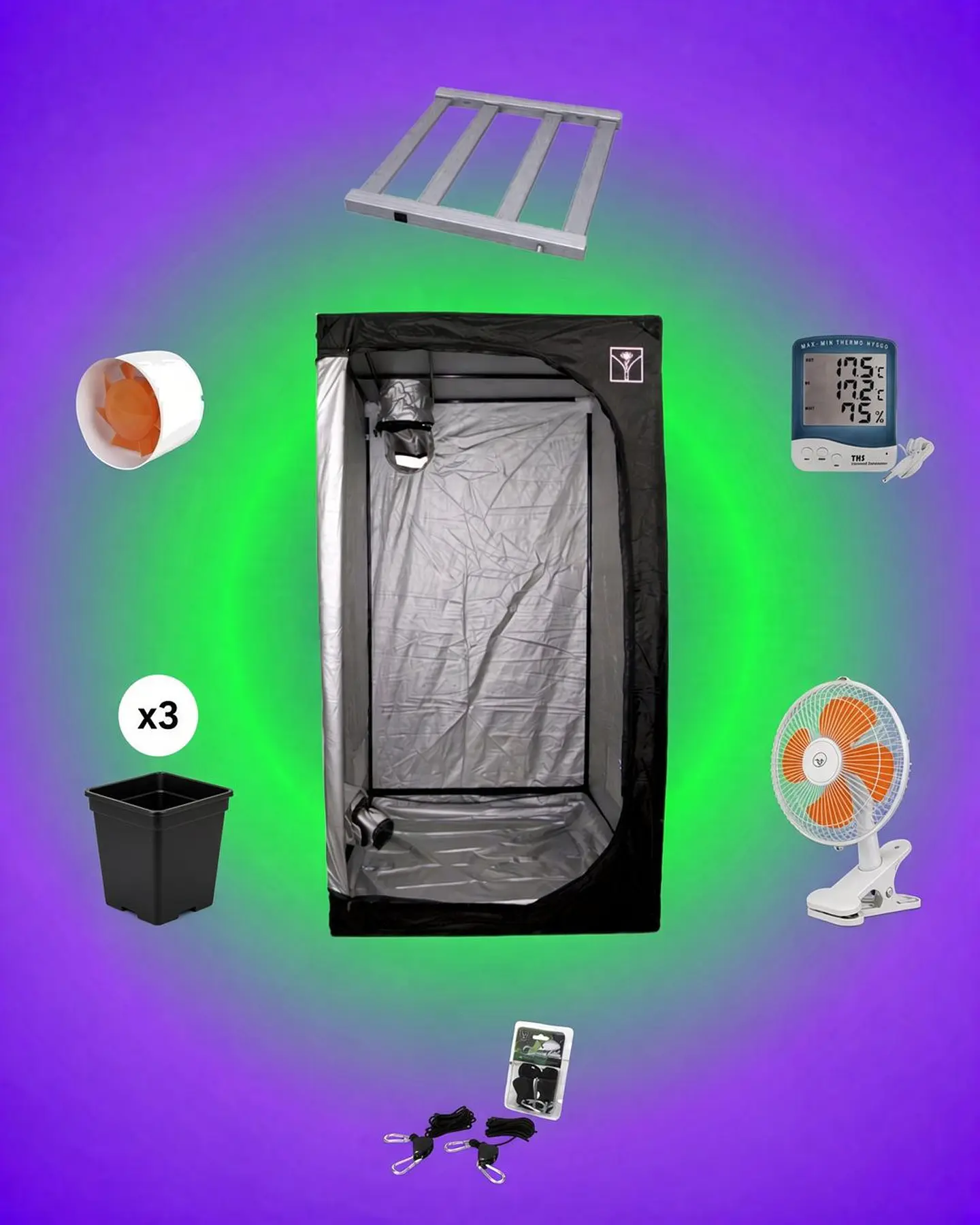 Kit Cultivo Indoor Completo 80x80 | LED QB 320W  1