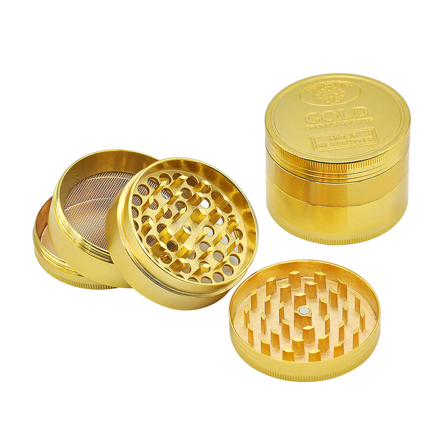 Moledor diseño Gold 50 mm 4 pisos dorado 2