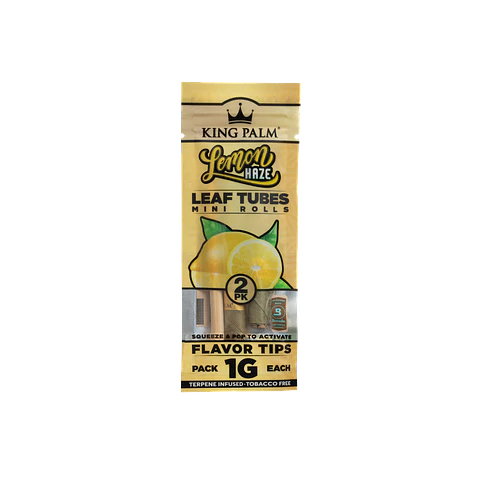 King Palm Mini Rolls Lemon Haze 1g Blunt de Hoja de Palma x2