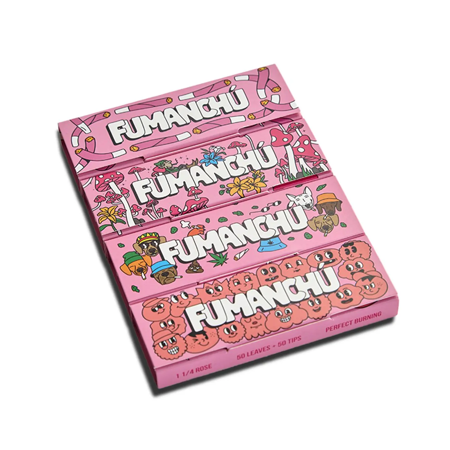 🌸🔥 Papelillos Fumanchú Rosado 1 1/4 + Tips 1