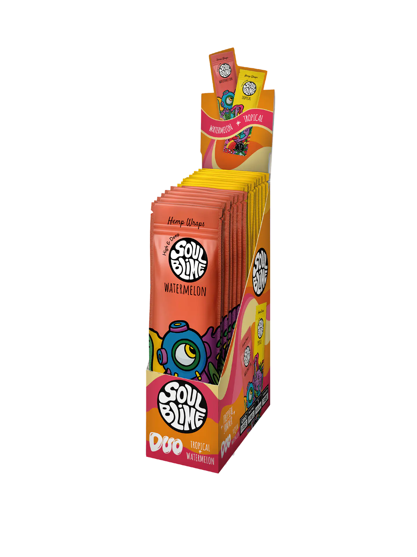 Hemp Wraps Soul Blime Duo Watermelon & Tropical – Papelillo de Cáñamo con Terpenos 1