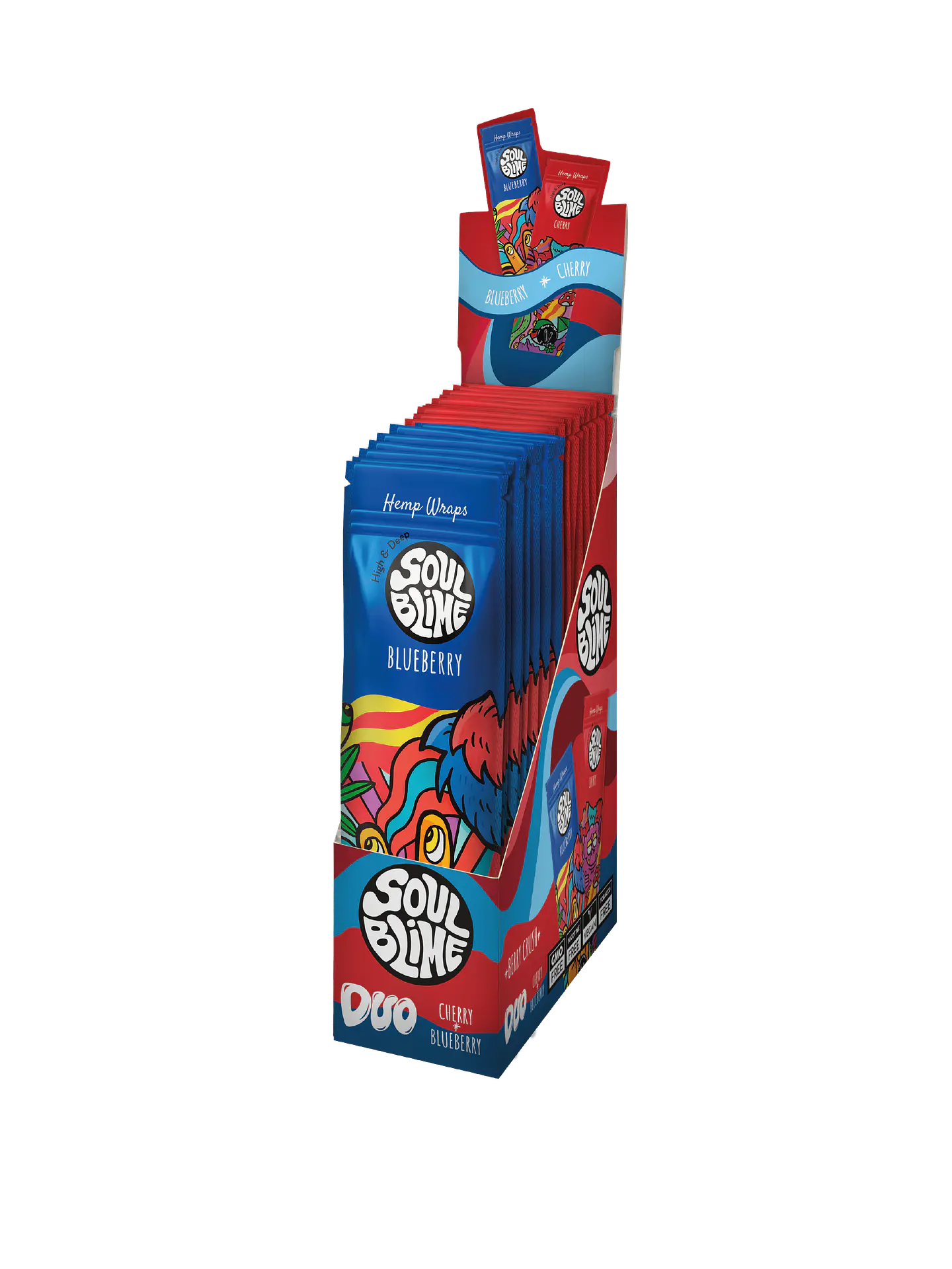 Hemp Wraps Soul Blime Duo Cherry & Blueberry – Papelillo de Cáñamo con Terpenos 1