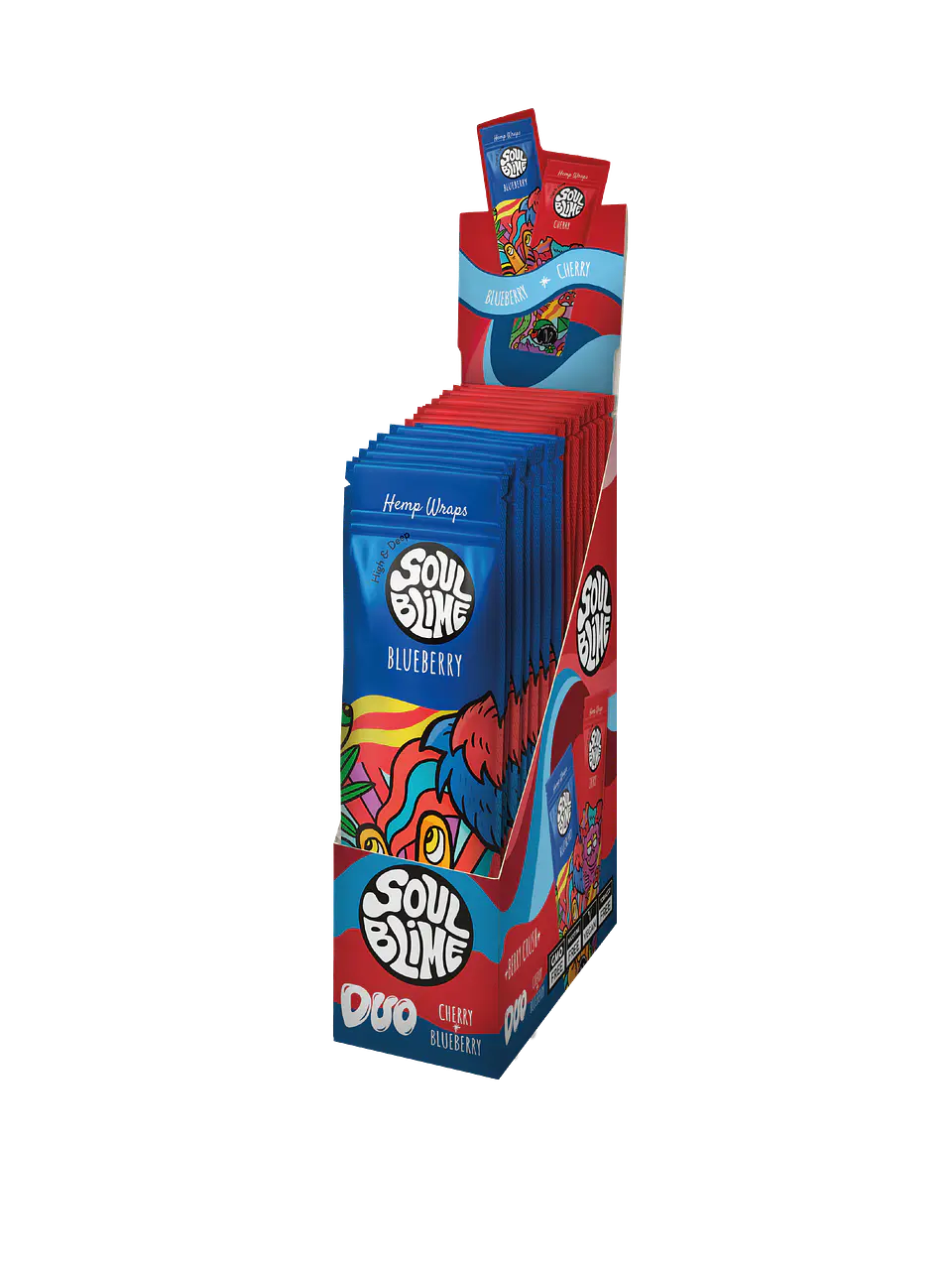 Hemp Wraps Soul Blime Duo Cherry & Blueberry – Papelillo de Cáñamo con Terpenos 1