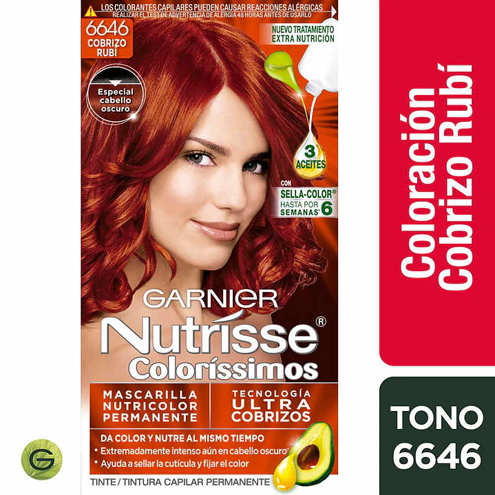 cabello castaño rojizo oscuro garnier