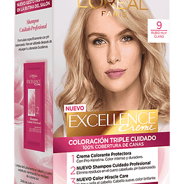 Tintura de Cabello Excellence Creme - LOREAL RUBIO MUY CLARO 9 (45 G)