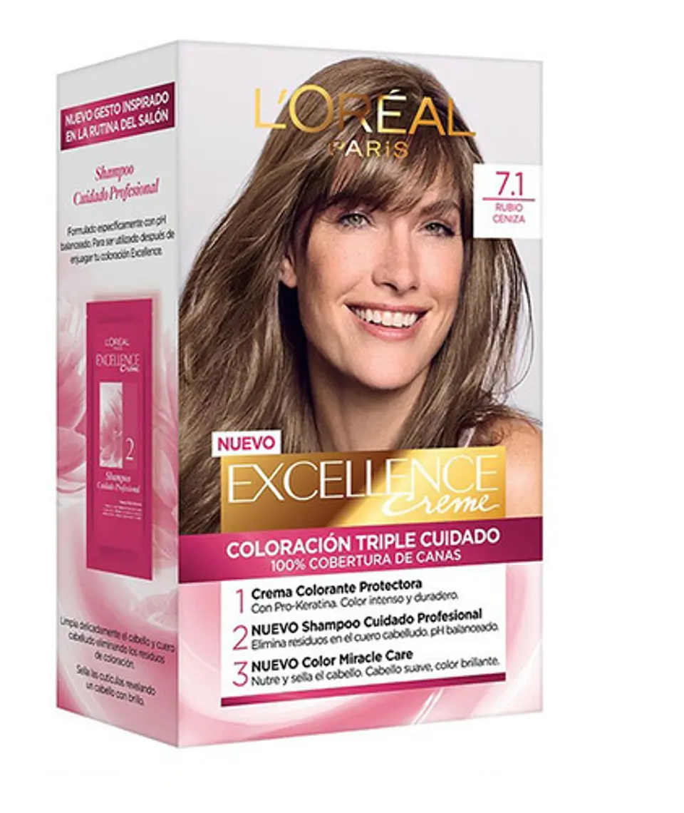 Tintura de Cabello Excellence Creme - LOREAL RUBIO CENIZO 7.1 (45 G) 1
