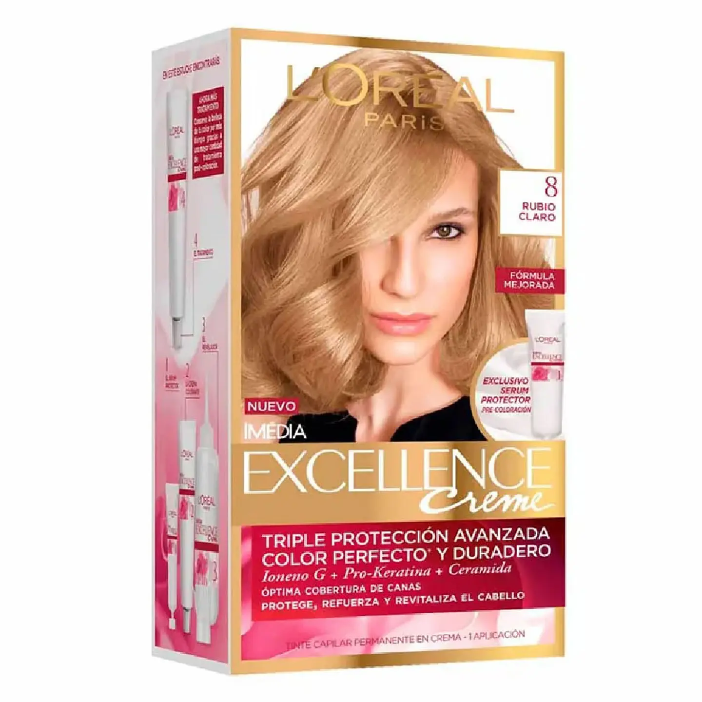 Tintura de Cabello Excellence Creme - LOREAL RUBIO CLARO 8  (45 G) 1