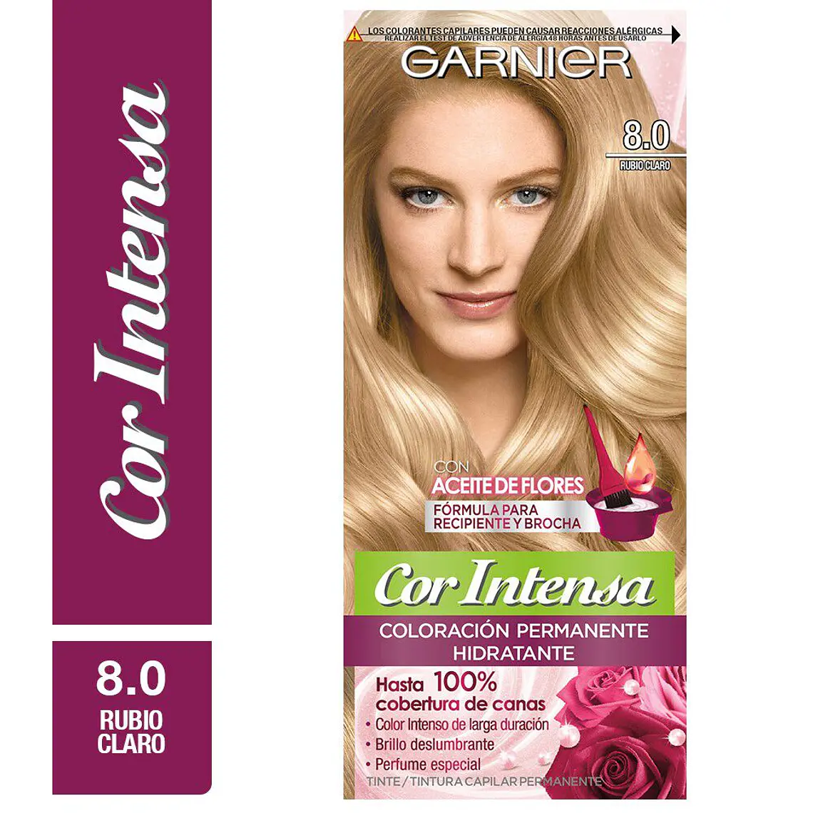Tintura Cabello - GARNIER 8.0 RUBIO CLARO (45 g) 1