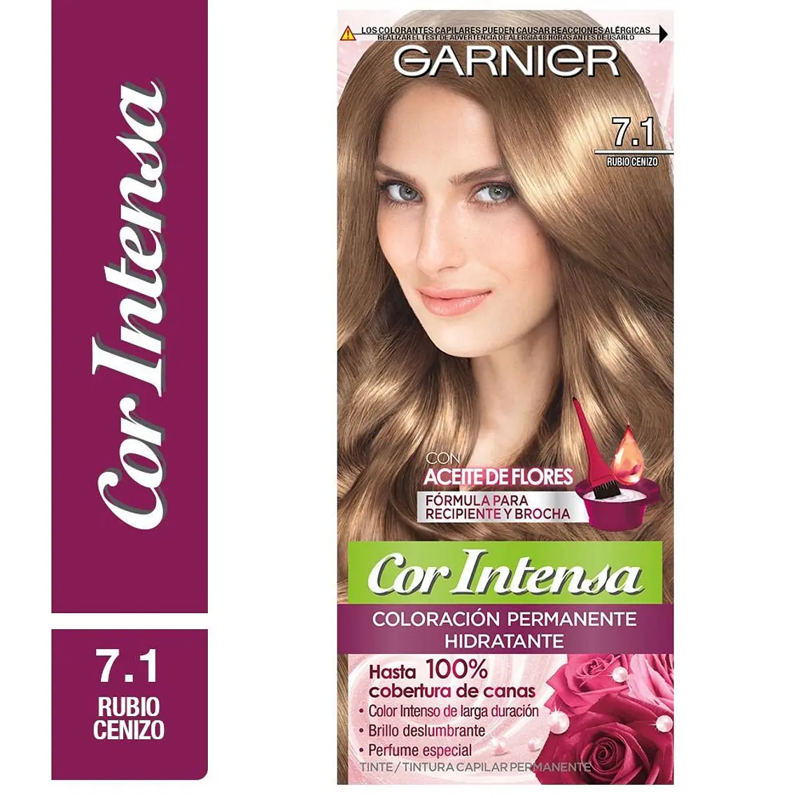 Tintura Cabello - GARNIER 7.1 RUBIO CENIZO (45 g) 1